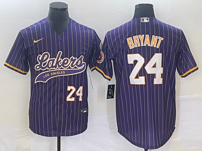 Nike 2023 Men Los Angeles Lakers 24 Bryant purple NBA Jersey style 2